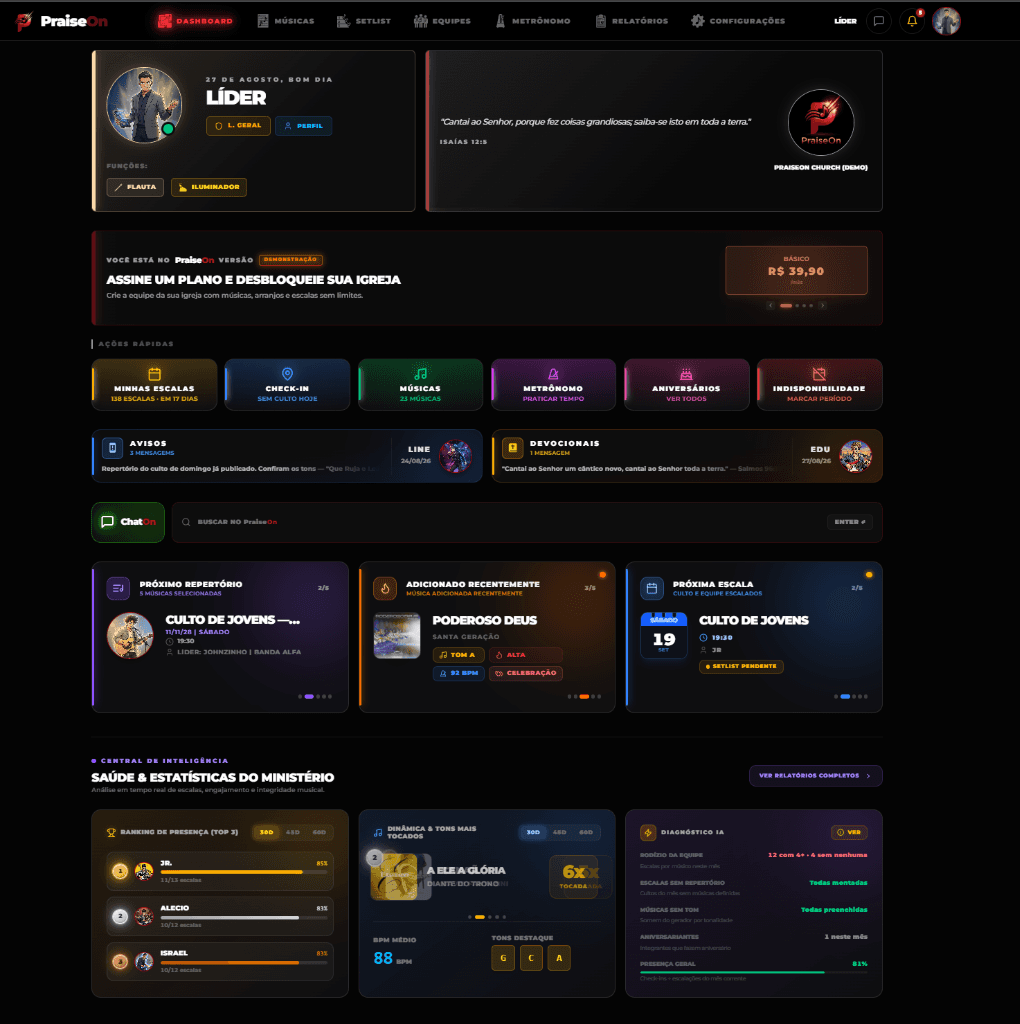 PraiseOn no Desktop