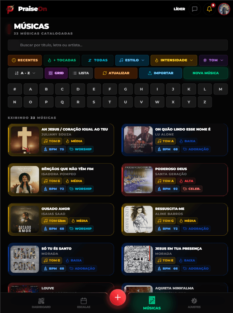 PraiseOn no iPad Mini